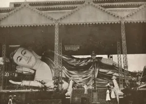 Rowe And Co Prints: Gigantic Reclining Figure of Buddha, Pegu, 1900. Creator: Unknown