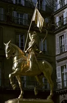 The Maid Of Orl Ans Gallery: Gilded equestrian statue of St Joan of Arc, 19th century. Artist: Emmanuel Fremiet
