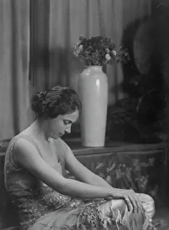 Lace Trim Prints: Gillican, Lucile, Miss, portrait photograph, 1915. Creator: Arnold Genthe