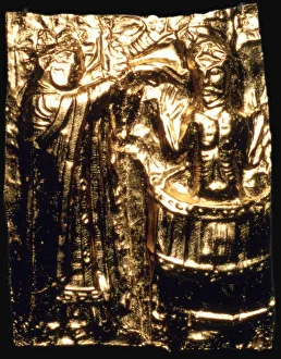 Gilt plaque of King Haralds baptism, 10th century