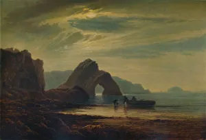 Tenby Prints: Gilters Point, Tenby, by Moonlight, 1872-1874, (1935). Artist: Arthur Gilbert