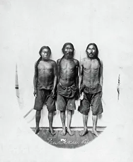 Fighter Prints: Gilyak fighters, 1865-1871. Creator: VV Lanin