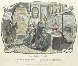 Cruikshank Prints: The Gin Shop, 1828. Creator: George Cruikshank