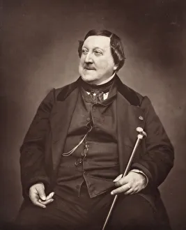 Woodburytype Collection: Gioachino Antonio Rossini (Italian composer, 1792-1868), 1862. Creator: Etienne Carjat