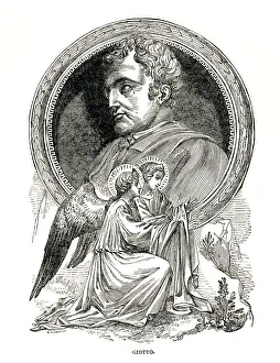 Giotto Prints: Gioto di Bondone, Italian painter and architect, 1893