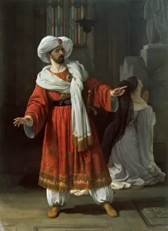Milanese School Collection: Giovanni David as Agobar in Opera Gli arabi nelle Gallie by Giovanni Pacini, 1830