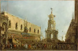 Mardi Gras Prints: The Giovedì Grasso Festival in front of the Ducal Palace in Venice