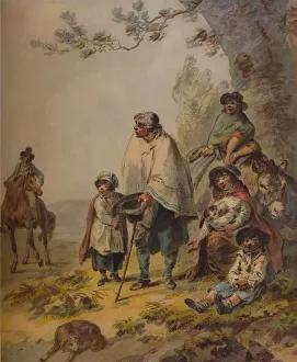 J Ibbetson Prints: Gipsy Beggars, c1795. Artist: Julius Caesar Ibbetson