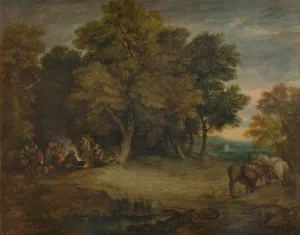 Campfire Gallery: Gipsy Encampment: Sunset, c1758, (1935). Artist: Thomas Gainsborough