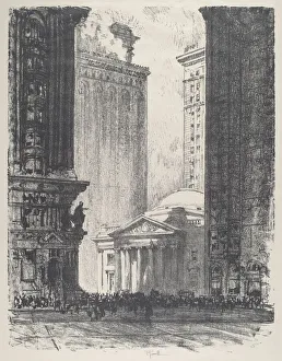 Pennell Joseph Prints: The Girard Trust Company, 1912. Creator: Joseph Pennell