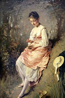 Girl with a Birds Nest, late 1860s. Artist: Charles Chaplin
