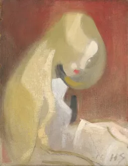 Schjerfbeck Collection: Girl with blond hair, 1916