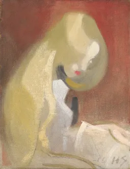 Schjerfbeck Collection: Girl with blond hair, 1916