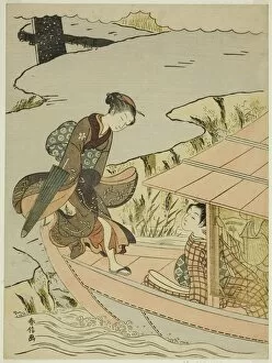 Girl Boarding a Boat, c. 1767 / 68. Creator: Suzuki Harunobu