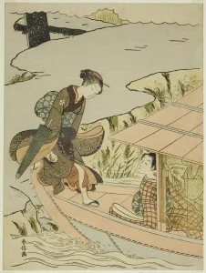 Boarding Prints: Girl Boarding a Boat, c. 1767 / 68. Creator: Suzuki Harunobu