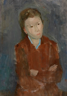 Daeye Hippolyte Prints: Girl in Brown, 1944. Creator: Hippolyte Daeye