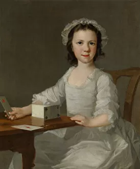Dublin Gallery: Girl Building a House of Cards, mid-18th century. Creator: Attributed to Thomas Frye (Irish)