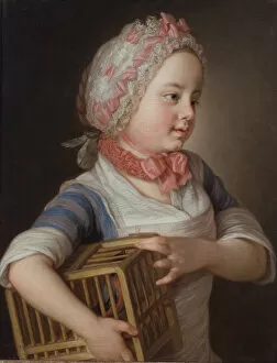 Krafft Collection: Girl with Bullfinch in a Cage, 1766