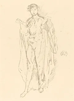 Rosenwald Collection Prints: The Girl, c. 1891. Creator: James Abbott McNeill Whistler