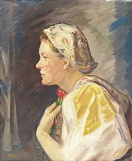 Polkorab Stefan Prints: Girl in a cap, 1940. Creator: Stefan Polkorab