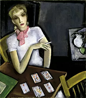 Girl with Cards, 1933. Creator: Lucius Kutchin