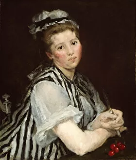 Cherries Gallery: Girl with Cherries, c. 1870. Creator: Eva Gonzales