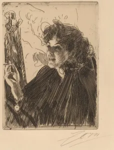 Girl with Cigarette, 1891. Creator: Anders Leonard Zorn