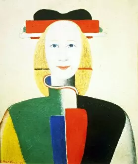 Abstract Collection: A Girl with a Comb, 1932-1933. Artist: Kazimir Malevich