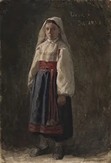 Hellqvist Carl Gustaf Prints: Girl in costume, 1864-1890. Creator: Carl Gustaf Hellqvist