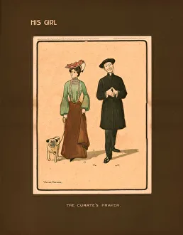 Skirt Prints: His Girl, The Curates Prayer. Creator: Victor Venner