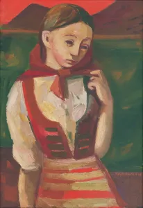 Lakeside Prints: Girl from Detva, 1948. Creator: Bedrich Hoffstadter