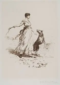 Anticipation Prints: Girl and Dog, c1890s. Creator: George Percy Jacomb-Hood