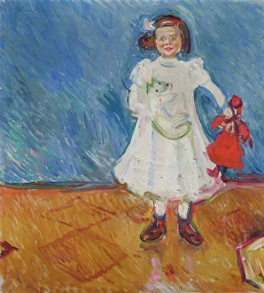 Munch Prints: Girl with Doll, 1905. Creator: Munch, Edvard (1863-1944)