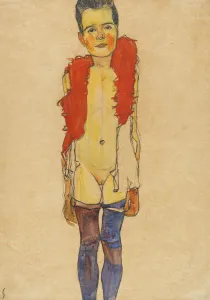 Girl with feather boa, 1910