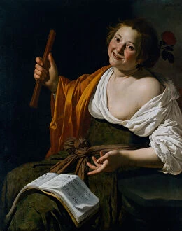 Art Gallery Of New South Wales Gallery: Girl with a flute, c.1630. Artist: Bijlert (Bylert), Jan, van (1598-1671)