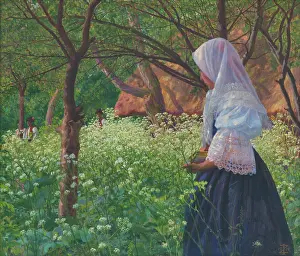 1914 Prints: Girl in a Folk Costume, 1914. Creator: Ivan Zabota
