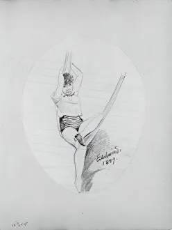 Louis M Eilshemius Prints: Girl on Hammock, 1889. Creator: Louis Michel Eilshemius