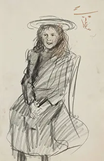 Isaac Lazerus Israels Prints: Girl with hat, 1875-1934. Creator: Isaac Lazerus Israels