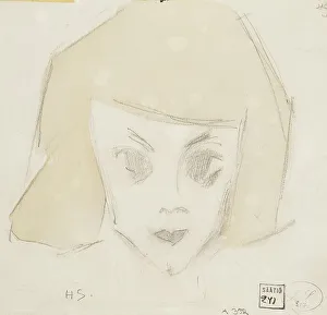 Schjerfbeck Helene Prints: Girl with Large Eyes (Karin), 1928. Creator: Helene Schjerfbeck
