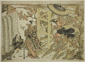 Shimizu Temple Prints: Girl Leaping from Kiyomizu Temple, c. 1765. Creator: Torii Kiyotsune