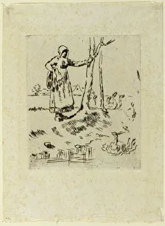 A Girl Minding Geese, 1855–56. Creator: Jean Francois Millet