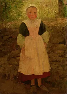 Stone Wall Prints: Girl in the Open Air, c1900. Creator: Unknown