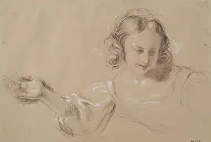 1836 Prints: Girl with Outstretched Arm - Study for Dick Whittington and His Cat