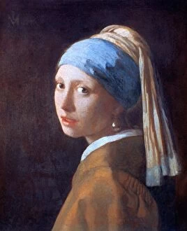 Art Media Gallery: Girl with a Pearl Earring, c1665. Artist: Jan Vermeer