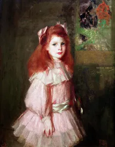 Glasgow Boys Prints: Girl in pink, 1907. Creator: George Henry