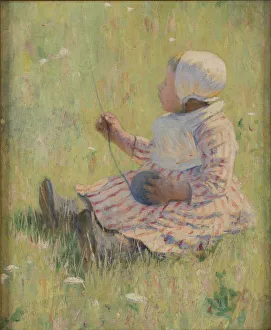 Girl playing with a ball of wool, c. 1875. Artist: Cassatt, Mary (1845-1926) Girl playing with a ball of wool, c. 1875. Artist: Cassatt, Mary (1845-1926)