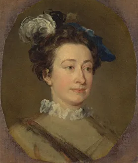 Girl in a Plumed Hat, ca. 1740. Creator: William Hogarth