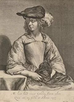 Printmaker Gallery: Girl in a Plumed Hat. Creator: Hendrick Bary