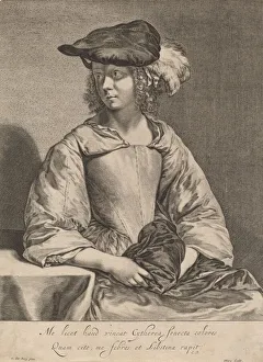 Borch Gerard Ii Ter Gallery: Girl in a Plumed Hat. Creator: Hendrick Bary