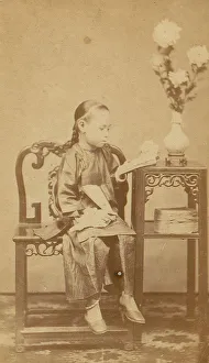 Girl Reading, 1870s. Creator: Unknown